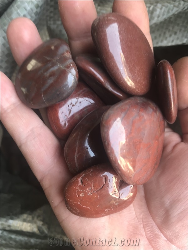 Garden Decorative High Polished Red Pebble Stone