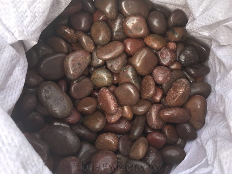 Garden Decorative High Polished Red Pebble Stone