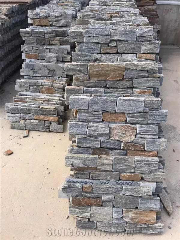 Green Quartzite Cement Ledgestone Wall Cladding