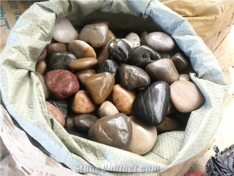 High Polished Mixed Color Pebble Stone