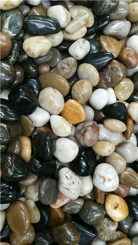 High Polished Mixed Color Pebble Stone