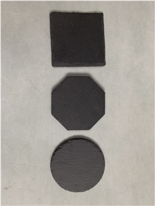 Natural Black Slate Stone Coasters