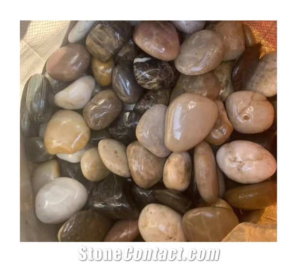 Natural River Stone Mix Color High Polish Pebbles
