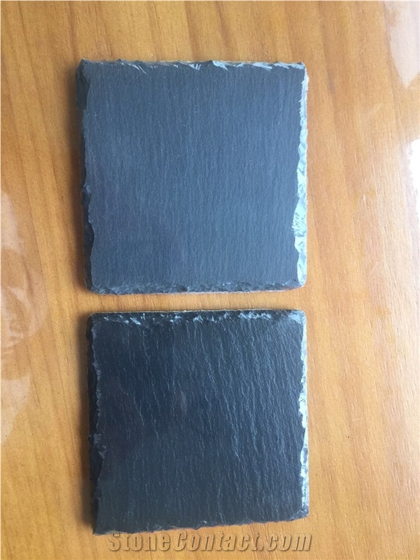 Natural Square Slate Coaster 100Mm X 100Mm X 6-8Mm