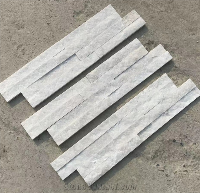Natural White Quartzite Thin Stone Panels And Corners