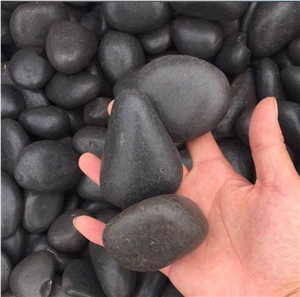 Normal Polished Black Pebble Stone