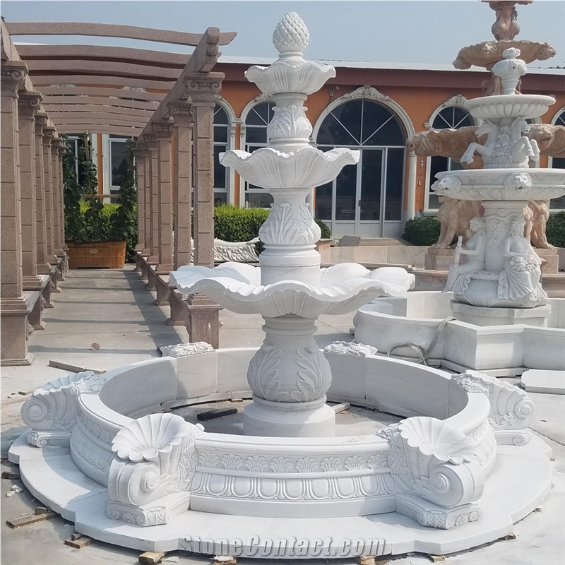 Outdoor Decorative White Marble Water Fountains
