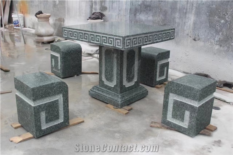 Outdoor Garden  Granite Stone Table And Bench