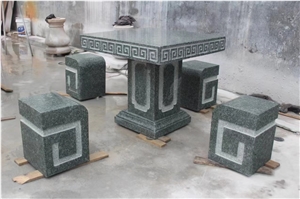 Outdoor Garden Granite Stone Table And Bench