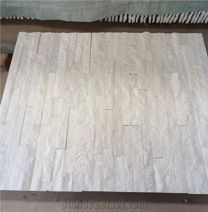 Pure White Quartzite Ledgestone Veneer Stone