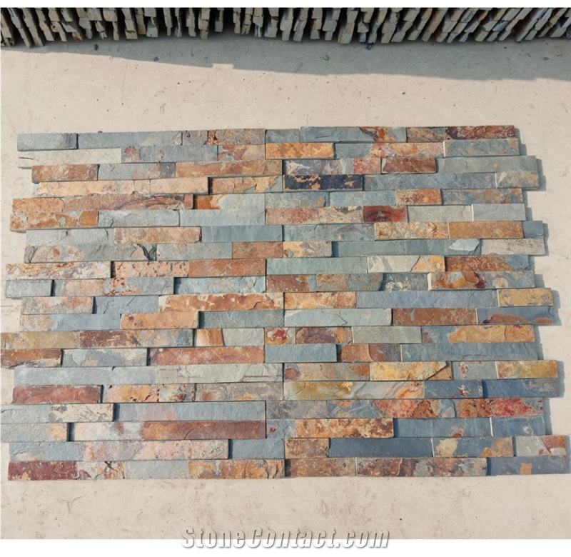 Rusty Color Wall Cladding Stacked Stone Veneer