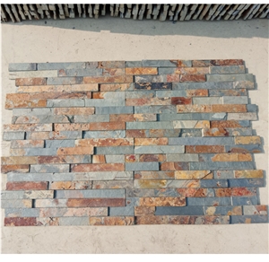 Rusty Color Wall Cladding Stacked Stone Veneer