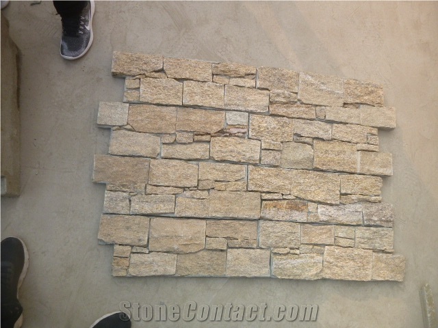 Tiger Yellow  Exterior Stacked Stone Veneers  Wall Cladding