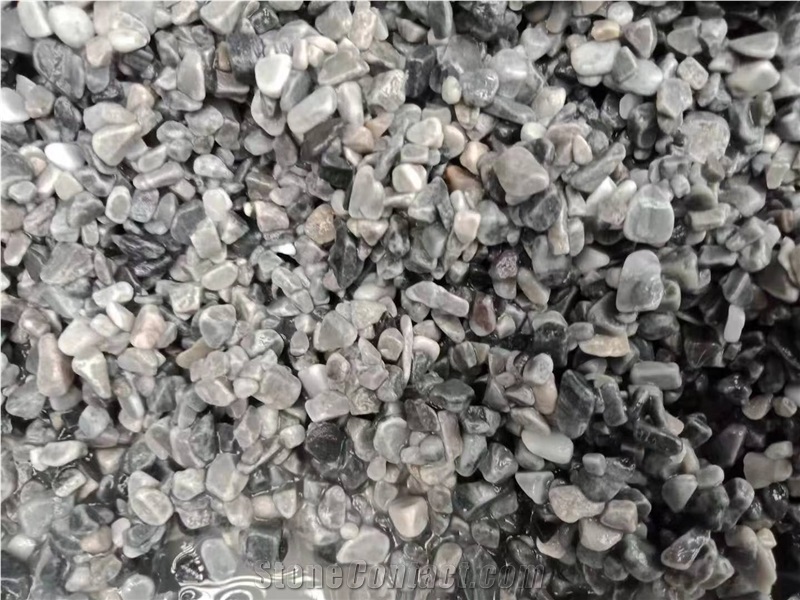 Tumbled Pebble Aggregates Flooring Resin Grey Pebble