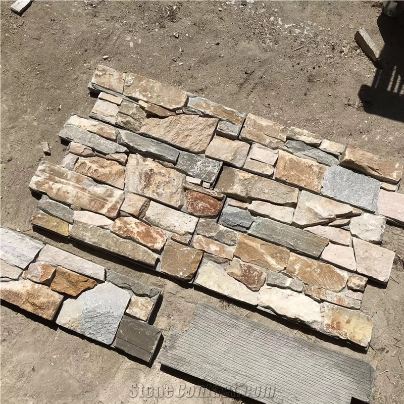 Z Shape Stacked Stone Veneer Cement Wall Cladding Panels