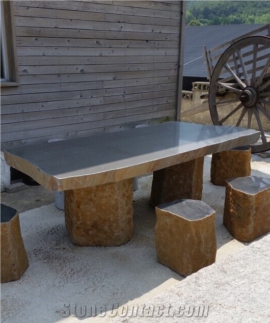 Basalt Stone Table Set