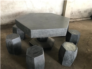 Basalt Stone Table Set