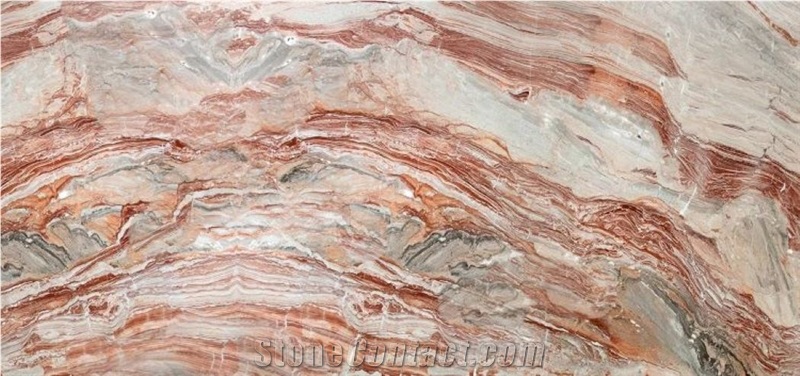 Arabescato Orobico Rosso Marble Slabs For Wall Flooring