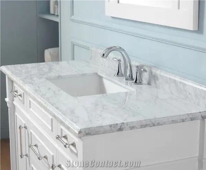 Carrara White Marble Bathroom Countertops