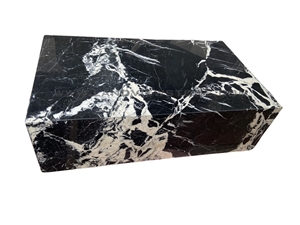 Low Square Noir Grand Antique Marble Coffee Table