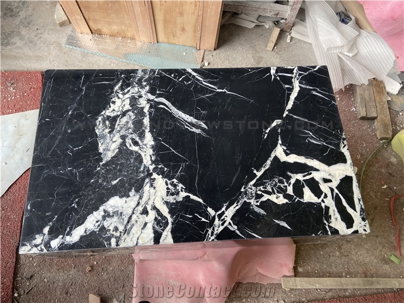 Low Square Noir Grand Antique Marble Coffee Table