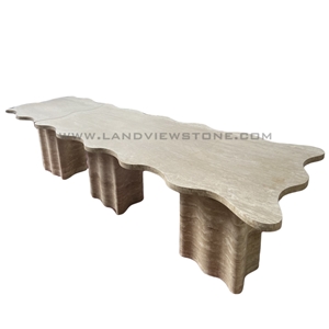 Modem Design Super Big Beige Travertine Dining Table