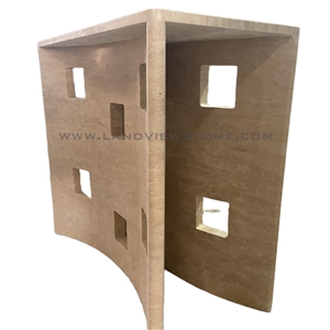 Unique Modern Design Classic Beige Travertine Side Table