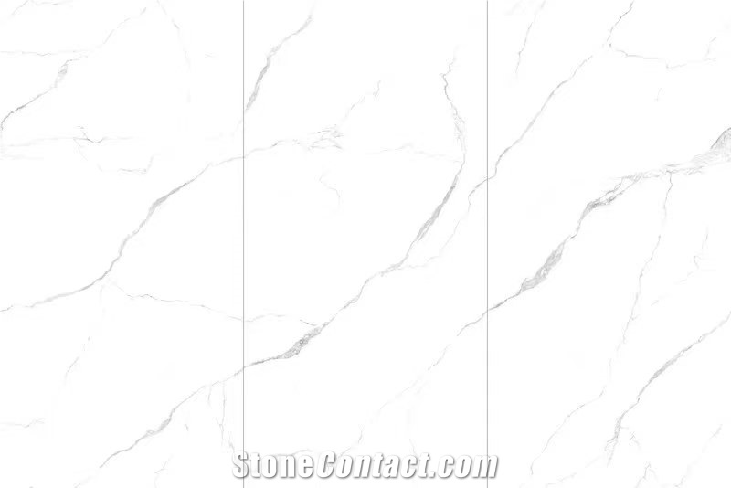 Glacier White Sintered Stone Slab Tile For Wall Background
