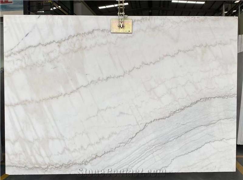 China Guangxi Carla White Marble Big Slab Bookmatched Tile