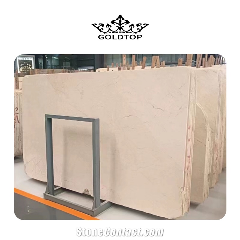 Beige Yellow Polished Surface Marble Slabs