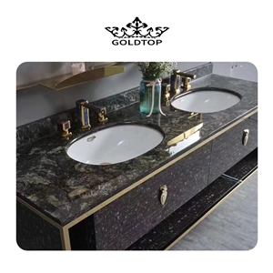 Black Granite Natural Polished Bathroom Countertops