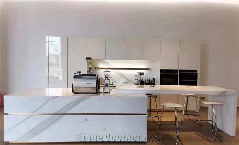Italy Calacatta White Marble Slab For Countertop And Worktop