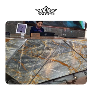 Luxry Blue Polished Marble Reception Counters