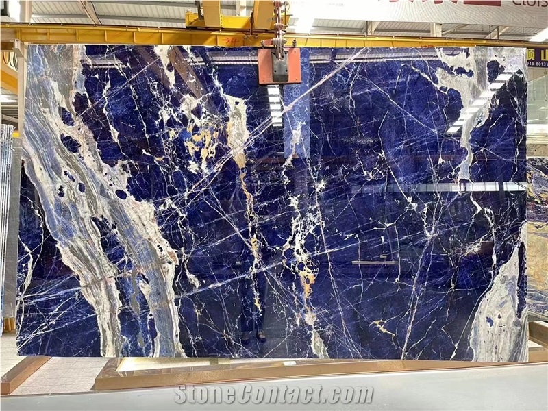 Luxury Slabs Sodalite Blue Interior Design Polished Tiles