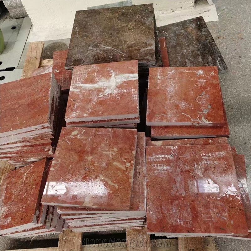 Magic Red Marble Rojo Coral Tiles For Kitchen Island