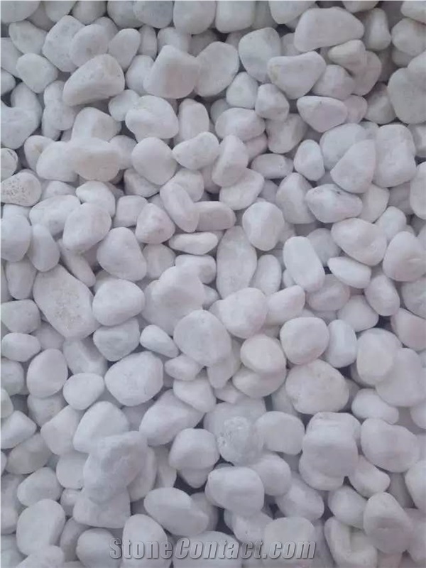 Snow White Pebbles,Tumbled Gravels And Riverstone