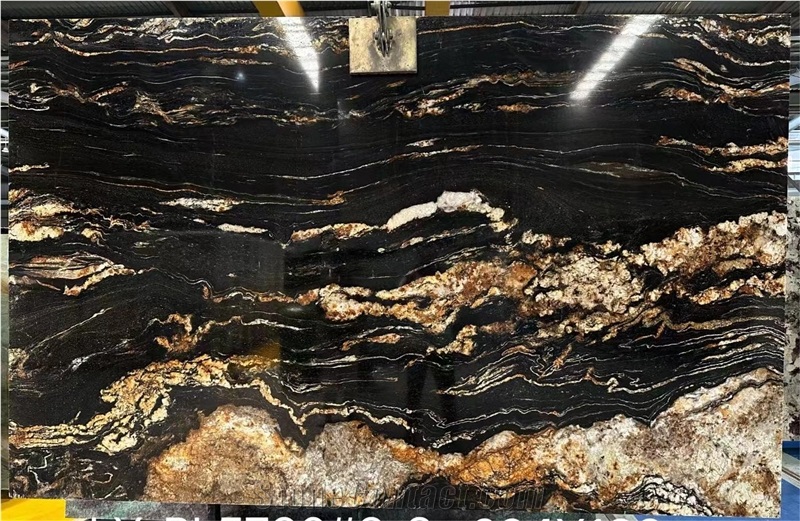 Brazilian Cosmic Black Granite Slab