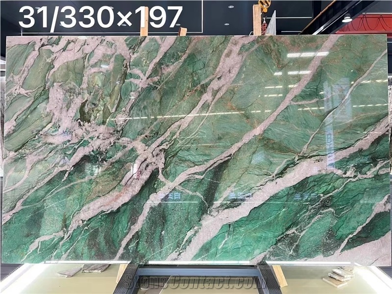 Fuchsite Crystal Green Quartzite Slab