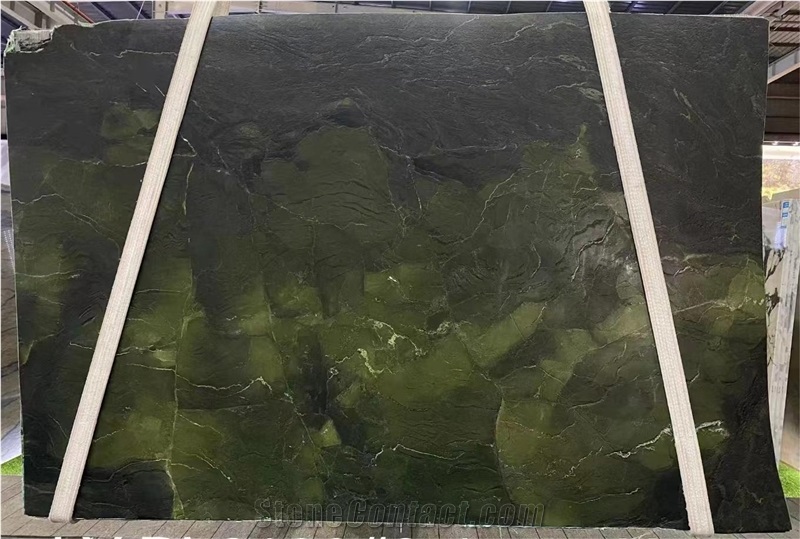 Polished Green Avocatus Quartzite Slab