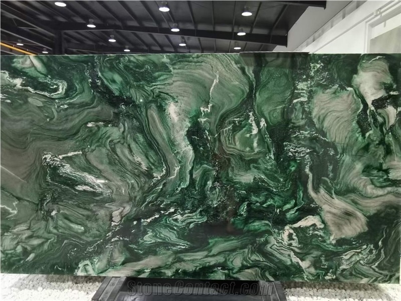 Polished Verde Lapponia Green Marble Slab