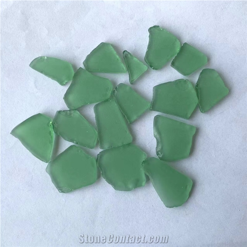 Recycled Glass Stone Frosted Mixed Color Plate
