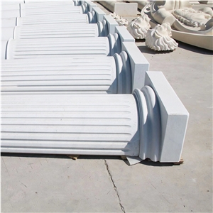 Building Pillar Design Indoor Round Marble Stone Column