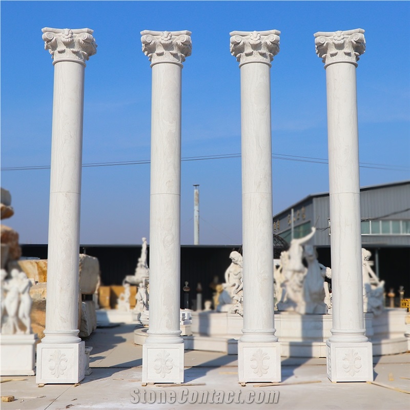 Round Marble Stone Column Building Pillar