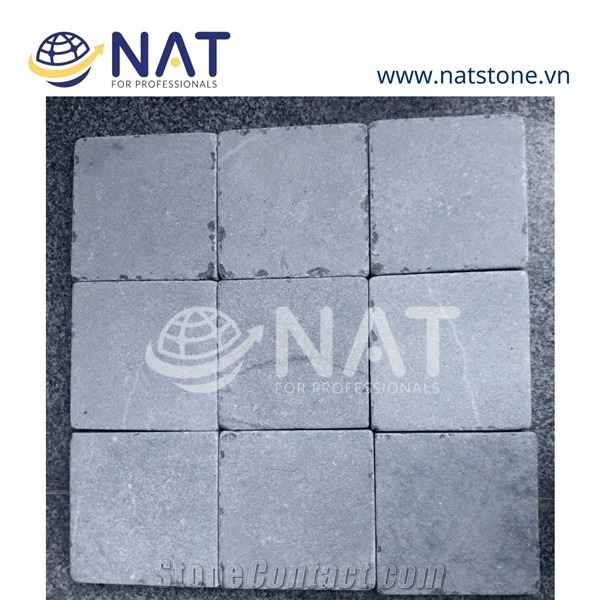 Vietnam Tumbled Bluestone Paver -Tumbled Cubes/Cobble Paving