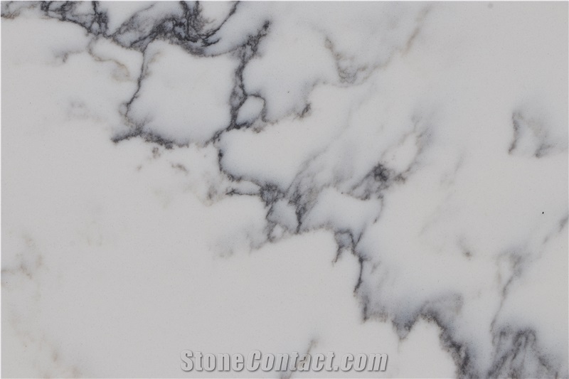 White Marble Look Quartz Slab China