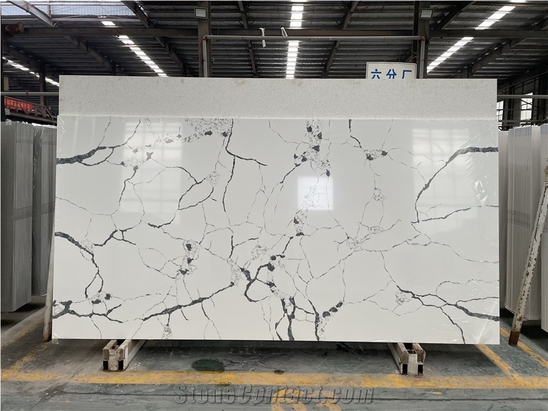 White Marble Looking Quartz Slab Made In China
