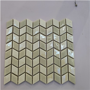 Glossy Ceramic Mosaic Tile For Interior Shower Wall