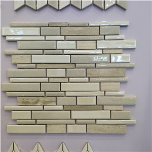 White  Ceramic Mosaic For  Bathroom Kitchen