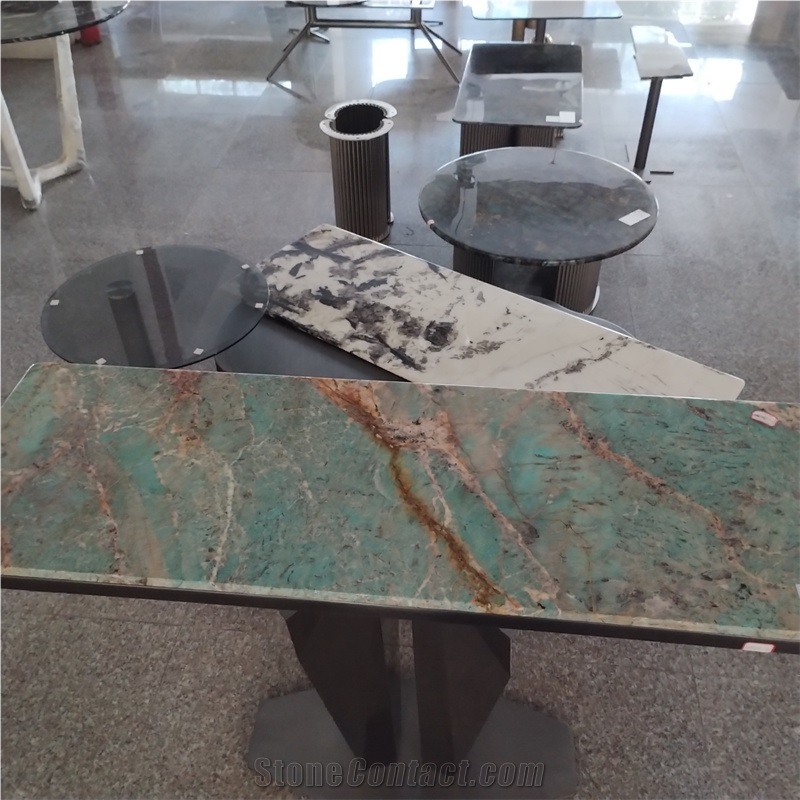 Amazon Green Quartzite Square Table Tops For Kitchen Table