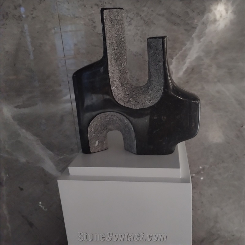 Black Marble Abstract Modern Style Figure Indoor Sculpture